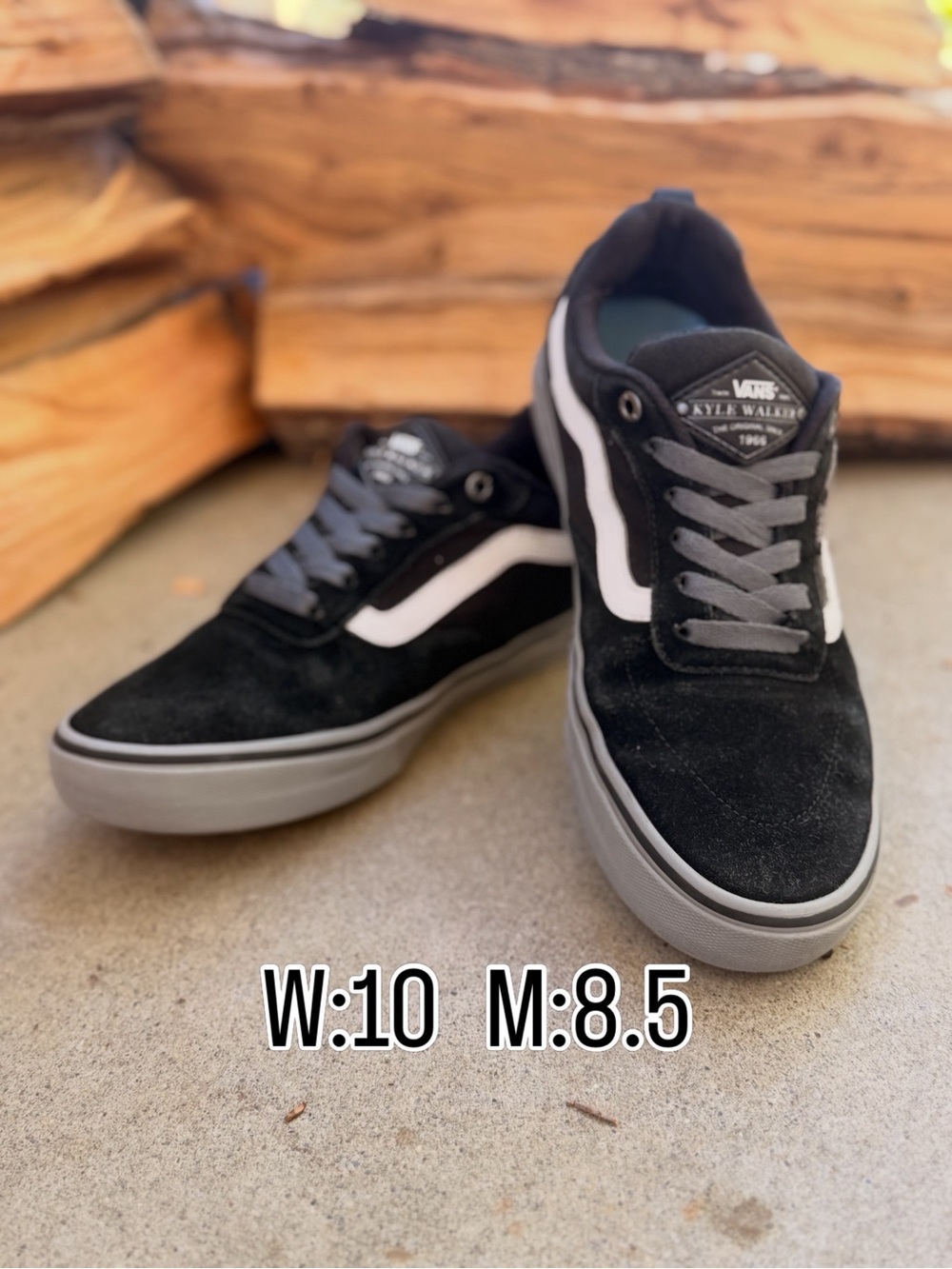 Vans Black & White Low-Top Skate Sneakers